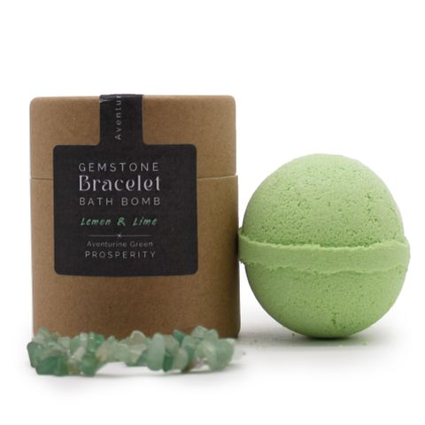 Bombe de Bain Citron & Citron Vert avec Bracelet en Aventurine Verte