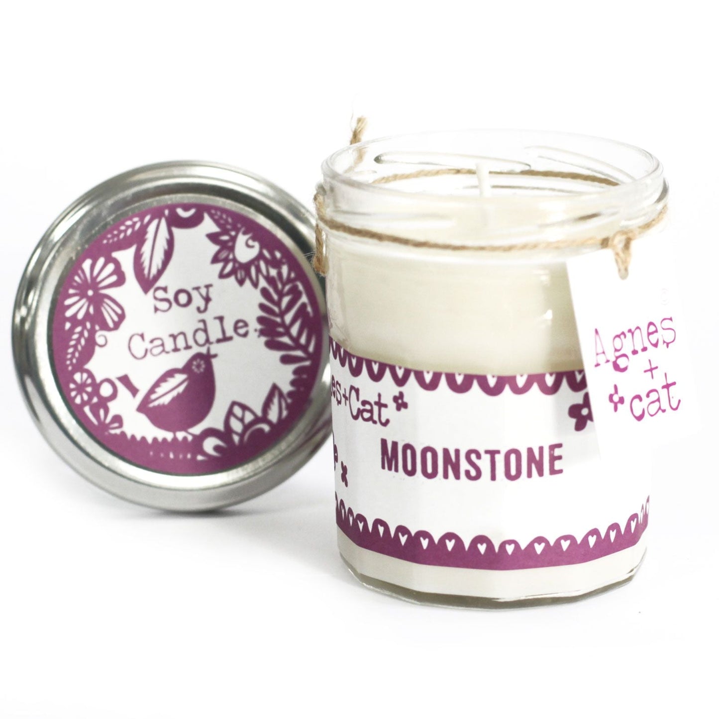 Bougie en pot de confiture - Cire de soja naturelle - Pierre de lune AWGifts Dropship Europe