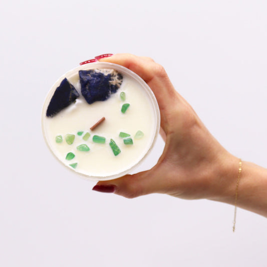 Bougie Chakra de Cristal - Chakra de la Gorge