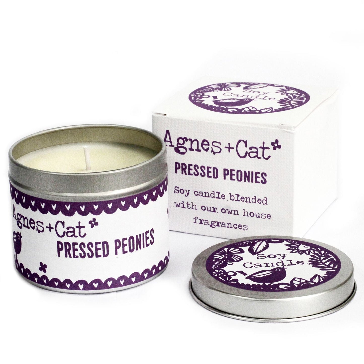 Bougie en étain - Pivoine pressée AWGifts Dropship Europe