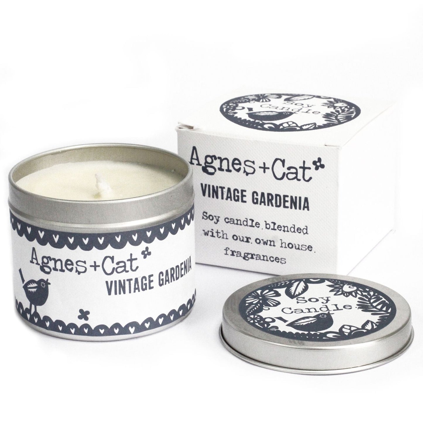 Bougie en étain - Gardénia Vintage AWGifts Dropship Europe