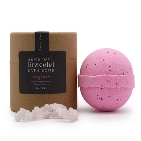 Bombe de Bain Bergamote & Sel de Mer avec Bracelet en Quartz Rose
