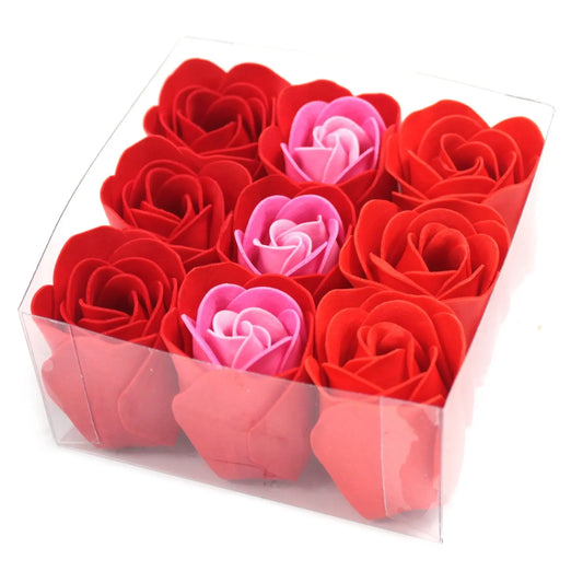 Coffret de 9 Fleurs de Savon - Roses rouges AWGifts Dropship Europe