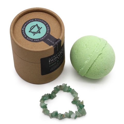 Bombe de Bain Citron & Citron Vert avec Bracelet en Aventurine Verte