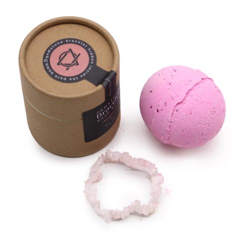 Bombe de Bain Bergamote & Sel de Mer avec Bracelet en Quartz Rose