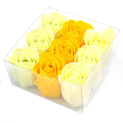 Coffret de 9 fleurs de savon - Roses Printanières