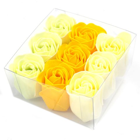 Coffret de 9 fleurs de savon - Roses Printanières