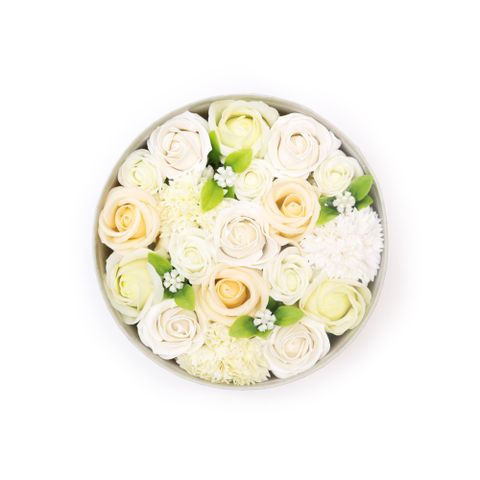 Coffret Fleurs de savon - Blanc et ivoire