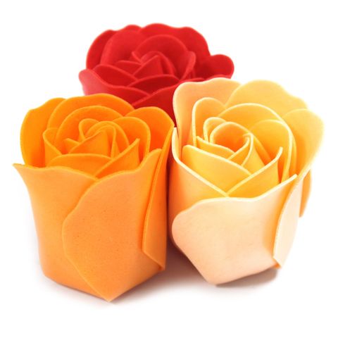 Coffret de 9 Fleurs de Savon - Roses Pêche