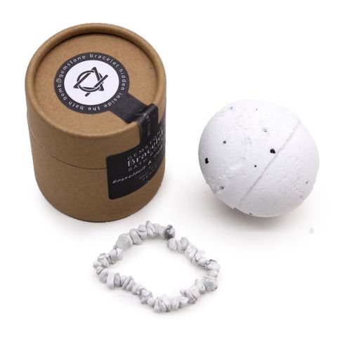 Bombe de Bain Pamplemousse & Ylang-Ylang avec Bracelet en Jaspe Blanc 