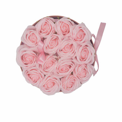 Bouquet Cadeau Fleur de Savon - 14 Roses Roses