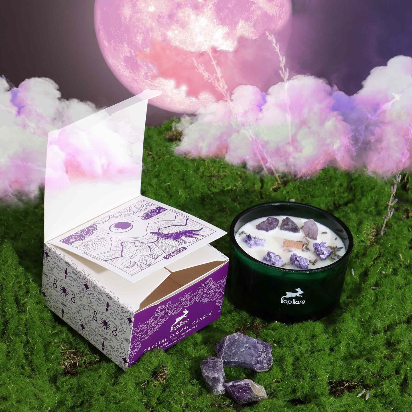 Bougie Fleur Magique en Cristal - La Lune