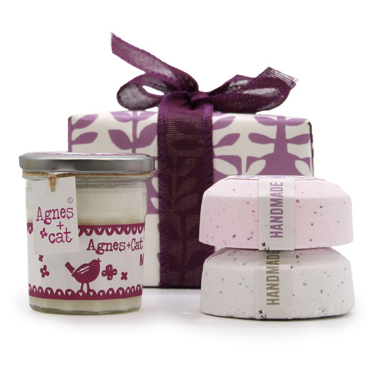 Coffret Pierre de lune - Bougie & Bombes de Bain