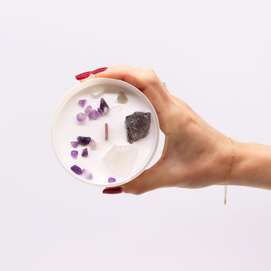 Bougie Chakra de Cristal - Chakra de la Couronne