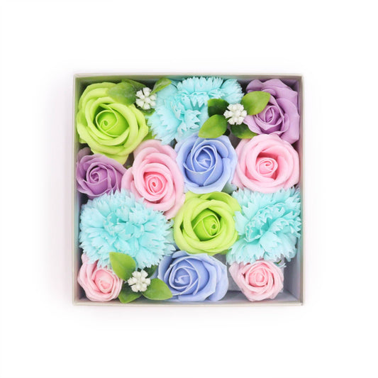 Coffret Roses de Savon Carré - Bleue