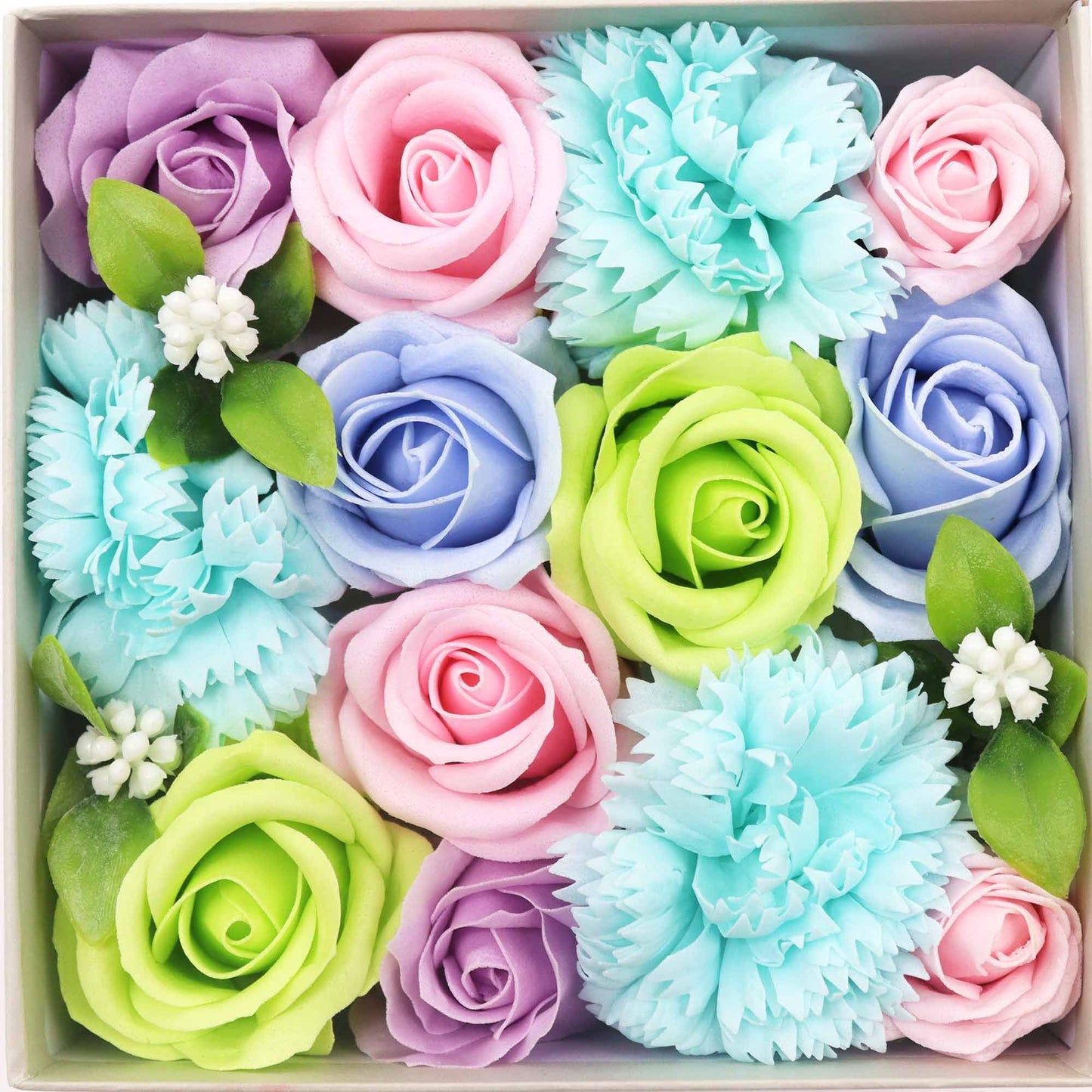 Coffret Roses de Savon Carré - Bleue