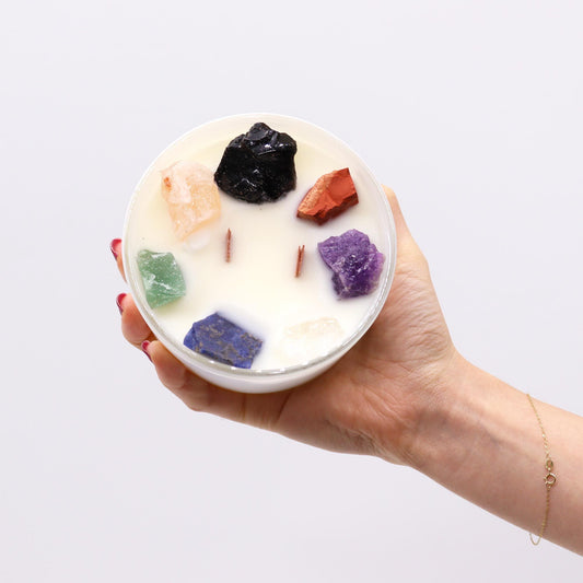 Bougie Chakra de Cristal - Sept Chakra