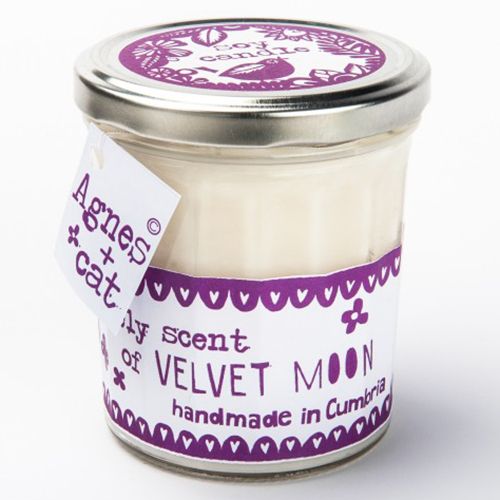 Bougie en pot de confiture - Cire de soja naturelle - Lune de velours