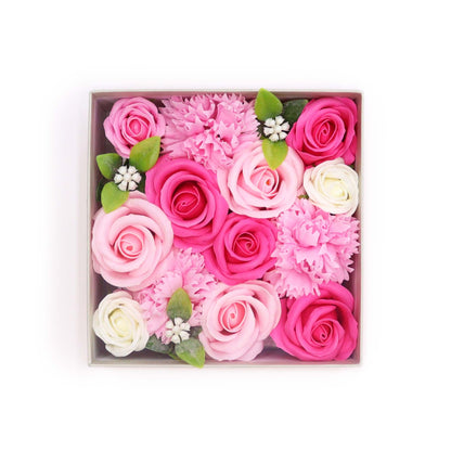 Coffret Roses de Savon Carré - Rose