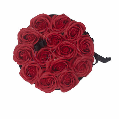 Bouquet Cadeau Fleur de Savon - 14 Roses Rouges