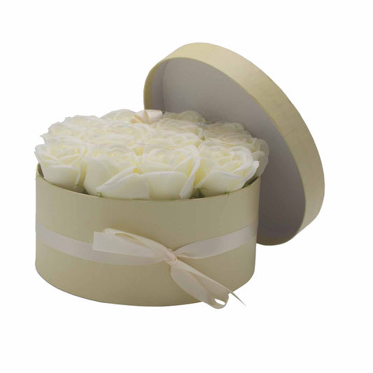 Bouquet Cadeau Fleur de Savon - 14 Roses Crèmes