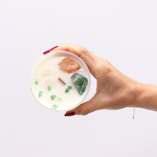 Bougie Chakra de Cristal - Chakra du Cœur