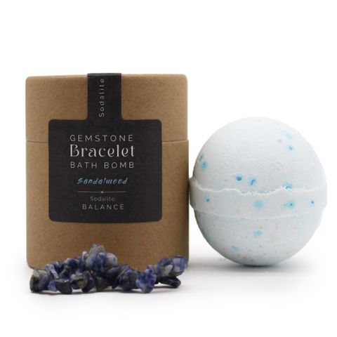 Bombe de Bain Bois de Santal & Sel de Mer avec Bracelet en Sodalite