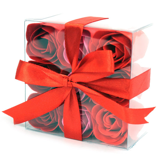Coffret de 9 Fleurs de Savon - Roses rouges