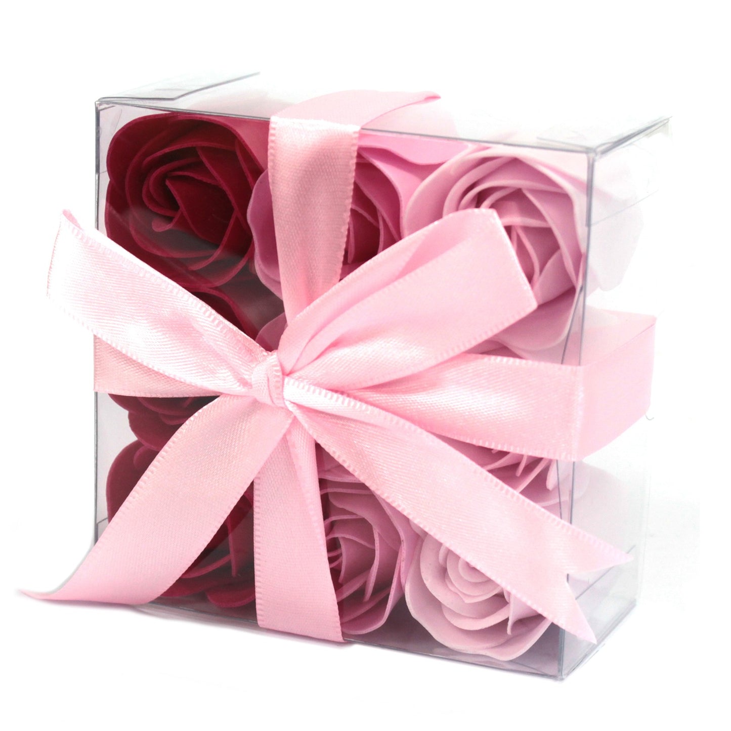 Coffret de 9 Fleurs de Savon - Roses roses