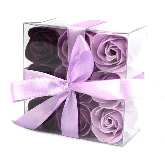 Coffret de 9 Fleurs de Savon – Roses Lavande