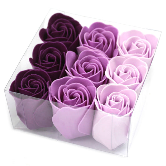 Coffret de 9 Fleurs de Savon – Roses Lavande